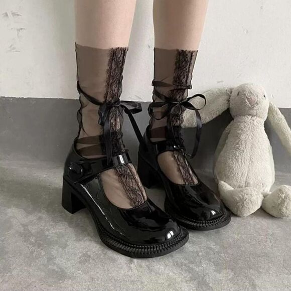 Vintage Accessories - 2/$20 Brand New Ribbons Black Stocking Tights Socks